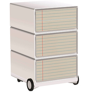 PAPERFLOW easyBox Contents Rollcontainer weiß, bunt 61985 4 Auszüge 39,0 x 43,6 x 64,2 cm