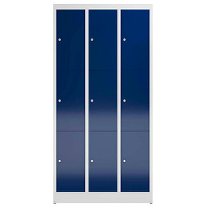 4061815856813 - Schließfachschrank ClassiX enzianblau lichtgrau X-520331 9 Schließfächer 870 x 500 x 1800 cm 4061815856813 LÜLLMANN 4061815856813 - Schließfachschrank ClassiX enzianblau lichtgrau X-520331 9 Schließfächer 870 x 500 x 1800 cm 4061815856813 LÜLLMANN