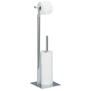 4052025212612 - Toilettenpapierhalter stehend pagnoni Rollenhalter Toilettenpapier 4 Ersatzrollen hbt 71x20x20 cm silber - Relaxdays