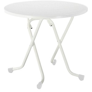 4043153002237 - Best Freizeitmoebel Tisch 26528000 Stahl Weiss 800 x 800 x 730 mm