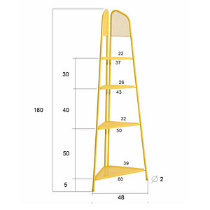 4260278799136 -  Eckregal Ekko gelb 480 x 270 x 1800 cm 4260278799136 HEAD