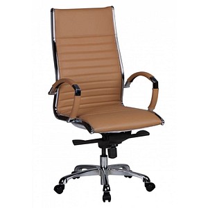 4250950206830 - Chefsessel Leder caramel - Bürostuhl 5-Punkt Multiblock-Mechanik