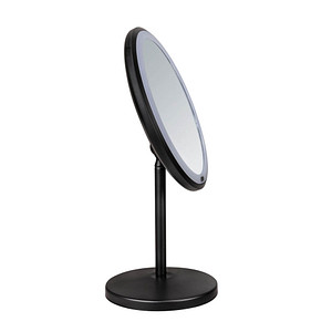 4008838377000 - Kosmetikspiegel WENKO Onno schwarz Spiegel B H T 20cm x 34cm x 135cm Stahl ABS-Kunststoff schwarz mit LED und Touch-Funktion B20cm H34cm T135cm 4008838377000 - Kosmetikspiegel WENKO Onno schwarz Spiegel B H T 20cm x 34cm x 135cm Stahl ABS-Kunststoff schwarz mit LED und Touch-Funktion B20cm H34cm T135cm