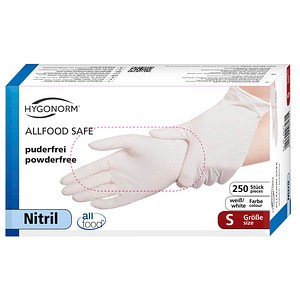 4015544261615 - Einmalhandschuhe Hygonorm Allfood Safe 26161 Lebenmittelecht weiß Größe S 7 Nitril 4015544261615 26161 250 Stück