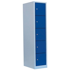 4061815519756 - Schließfachschrank 523511 Metall 1 Abteil mit 5 Fächern abschließbar 415x180cm (BxH) blau 4061815519756 523511