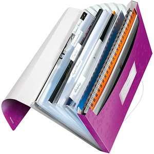 4002432106035 - Fächermappe WOW 4589-00-62 A4 mit 6 Fächern 6-teilig blanko Kunststoff violett 4002432106035 Leitz 4002432106035 - Fächermappe WOW 4589-00-62 A4 mit 6 Fächern 6-teilig blanko Kunststoff violett 4002432106035 Leitz
