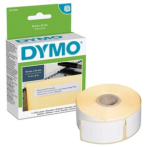 DYMO Etikettenrolle für Etikettendrucker S0722550 weiß, 51,0 x 19,0 mm, 1 x 500 Etiketten