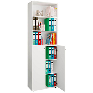 4051814427923 - Büroschrank mit 6 Fächern Büroregal moderner Aktenschrank mit Drehtüren Maße ca H 220 x B 70 x T 40cm – Lona 6-Fach