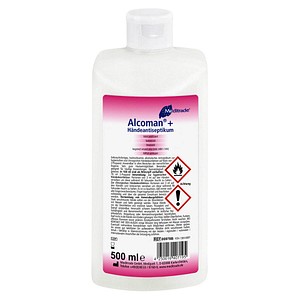 4250016407195 - Meditrade ALCOMAN® plus Händeantiseptikum Gebrauchsfertiges hochwirksames alkoholisches Händedesinfektionsmittel 500 ml - Flasche