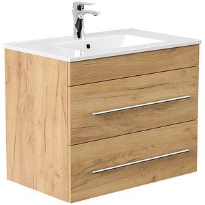 4251982673713 - POSSEIK Waschbecken mit Unterschrank ARTEMIS 750 eiche gold 615 x 465 x 556 cm