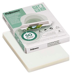 Fellowes Laminierfolien mit 50% recyceltem Anteil glänzend für A6 75-80 micron, 100 St.