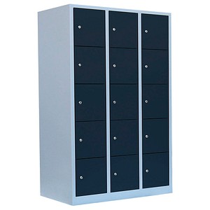 4061815519985 - Schließfachschrank 523538 Metall 3 Abteile mit 15 Fächern abschließbar 1185x180cm (BxH) anthrazit 4061815519985 5