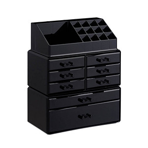 4052025924089 - Relaxdays - Make Up Organizer mit Schubladen stapelbarer Schmuckkasten für Make Up Acryl Schminkaufbewahrung schwarz 4052025924089 - Relaxdays - Make Up Organizer mit Schubladen stapelbarer Schmuckkasten für Make Up Acryl Schminkaufbewahrung schwarz
