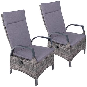 4041908143747 - Gartenstühle mit Armlehnen ALMELIA braun Metall 4041908143747 2 Stück