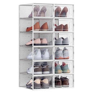 SONGMICS Schuhboxen 9,1 l transparent, weiß 23,0 x 33,3 x 14,0 cm, 12 St.