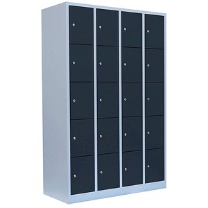 4061815518629 - Schließfachschrank 520548 Metall 4 Abteile mit 20 Fächern abschließbar 117x180cm (BxH) anthrazit 4061815518629 520