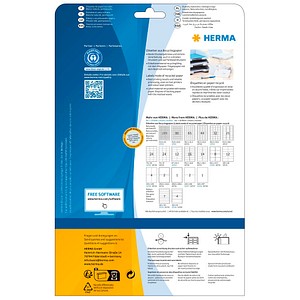 4008705107068 - HERMA Etiketten Recyclingpapier A4 105x148mm weiß VE=20 Blatt 80 Stück