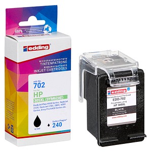 4057305064387 - edding EDD-702  schwarz Druckerpatrone kompatibel zu HP 305XL (3YM62AE)