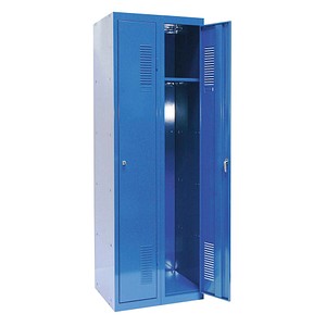 SZ Metall Spind blau 50322, 2 Schließfächer 60,0 x 50,0 x 180,0 cm | office  discount