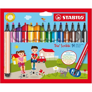 4006381492522 - STABILO ® Trio® ScribbiTriangular fibre-tip pen with spring-loaded tip cardboard wallet of 14 pens 4006381492522 - STABILO ® Trio® ScribbiTriangular fibre-tip pen with spring-loaded tip cardboard wallet of 14 pens
