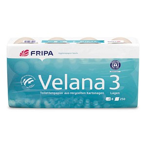 4000883102392 - Toilettenpapier Velana 3-lagig Recyclingpapier 8 Rollen