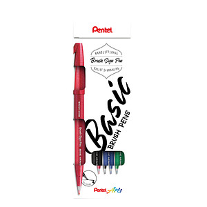 Pentel SES15C Brush-Pen farbsortiert, 4 St.
