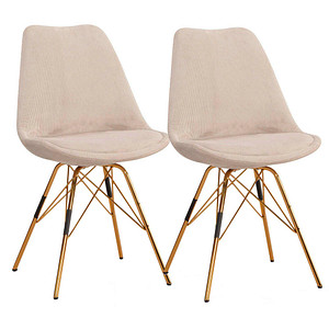 4251757718007 - Esszimmerstuhl 2er Set Stoff Beige Stuhl Skandinavisch Küchenstuhl 4251757718007 - Esszimmerstuhl 2er Set Stoff Beige Stuhl Skandinavisch Küchenstuhl