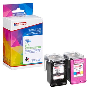 4057305064400 - edding EDD-704 schwarz color Druckerpatronen kompatibel zu HP 305XL (3YM62AE 3YM63AE) 2er-Set 4057305064400 - edding EDD-704 schwarz color Druckerpatronen kompatibel zu HP 305XL (3YM62AE 3YM63AE) 2er-Set