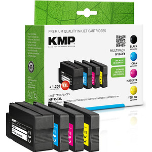 KMP H166VX  schwarz, cyan, magenta, gelb Druckerpatronen kompatibel zu HP 953XL (3HZ52AE), 4er-Set