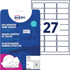 4004182047842 - L4784-20 Namens-Etiketten 635 x 296 mm Acetatseide Weiß 540 St Wiederablösbar Farblaserdrucker Laserdrucker Handbeschriftung 4004182047842 - L4784-20 Namens-Etiketten 635 x 296 mm Acetatseide Weiß 540 St Wiederablösbar Farblaserdrucker Laserdrucker Handbeschriftung