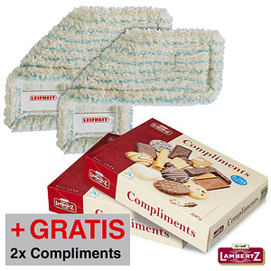AKTION: LEIFHEIT Profi cotton plus Wischbezug für Bodenwischer, 2 St. + GRATIS 2x Lambertz Compliments à 500 g