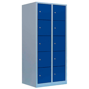 4061815999589 - Schließfachschrank enzianblau lichtgrau 523921 10 Schließfächer 800 x 500 x 1900 cm 4061815999589 LÜLLMANN