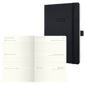 4004360772511 - Buchkalender C2622 schwarz 2 Seiten   1 Woche  (A5) 4004360772511 Sigel
