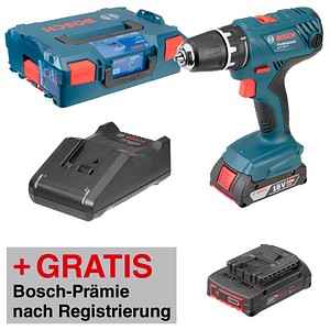 AKTION: BOSCH Professional GSR 18V-21 Professional Akku-Bohrschrauber-Set 18,0 V, mit 2 Akkus mit Prämie nach Registrier