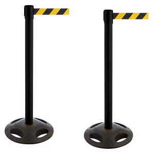 Absperrpfosten RS-Guidesystems GLA 25 schwarz Gurt gelb schwarz 2 Stück