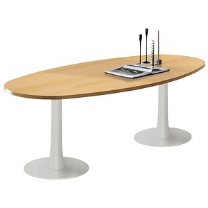 8058265533834 - Konferenztisch Idea+ buche oval Säulenfuß weiß 2400 x 1100 x 740 cm 8058265533834 - Konferenztisch Idea+ buche oval Säulenfuß weiß 2400 x 1100 x 740 cm
