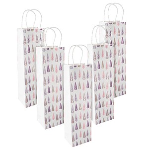 4004360768873 - 5 SIGEL Geschenktüten für Flaschen Pine trees Motiv 100 x 350 cm