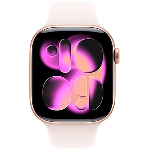 0195950632088 - Apple Watch Series 11 GPS 46mm Rose Gold Aluminium Case mit Blassrosa Sport Band - S M