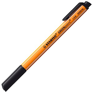 4006381399098 - Faserschreiber GREENpoint schwarz 08mm mit Kappe 4006381399098 Stabilo
