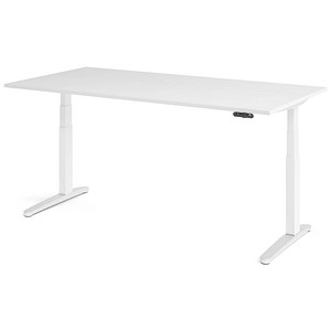 4032062171363 - Schreibtisch TOPAS LINE elektrisch höhenverstellbar C-Fuß B 2000 x T 1000 x H 650-1300 mm weiß weißaluminium + Memoryschalter Kabelkanal 4032062171363 - Schreibtisch TOPAS LINE elektrisch höhenverstellbar C-Fuß B 2000 x T 1000 x H 650-1300 mm weiß weißaluminium + Memoryschalter Kabelkanal