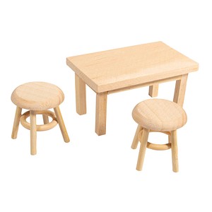 4006166937309 - Dekoartikel natur Mini Tisch mit 2 Hockern