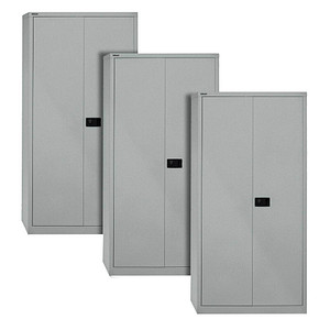 AKTION: BISLEY Stahlschränke Universal E782A04355P3 silber 4 Fachböden 91,4 x 40,0 x 195,0 cm, aufgebaut, 3 St.