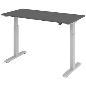 Hammerbacher Sitz-Steh-Schreibtisch VXMST, elektrisch höhenverstellbar, 120cm (H), 140x67,2cm (BxT), graphit / silber 4032062322772 Hammerbac 3 Stück
