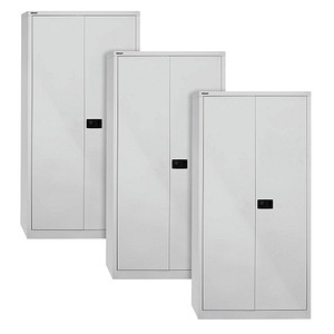 AKTION: BISLEY Stahlschränke Universal E782A0445645P3 lichtgrau 4 Fachböden 91,4 x 40,0 x 195,0 cm, aufgebaut, 3 St.