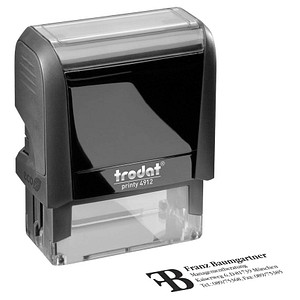 trodat Textstempel, individualisierbar printy 4912 selbstfärbend schwarz mit Logo