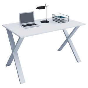 4051814379833 - Premium Büromöbel Schreibtisch Lona X Silber (Farbe Weiß B 140 x H 76 x T 80 cm) 4051814379833 - Premium Büromöbel Schreibtisch Lona X Silber (Farbe Weiß B 140 x H 76 x T 80 cm)