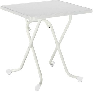 4043153002367 - Best Freizeitmoebel Tisch 26527000 Stahl Weiss 670 x 670 x 730 mm