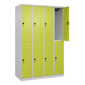 4067521358399 - Spind Classic Plus clowngrün lichtgrau 080300-40-S10009 8 Schließfächer 1200 x 500 x 1850 cm 4067521358399 C+P-Möbel 4067521358399 - Spind Classic Plus clowngrün lichtgrau 080300-40-S10009 8 Schließfächer 1200 x 500 x 1850 cm 4067521358399 C+P-Möbel
