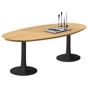 8058265533896 - Konferenztisch Idea+ buche oval Säulenfuß grau 2400 x 1100 x 740 cm 8058265533896 - Konferenztisch Idea+ buche oval Säulenfuß grau 2400 x 1100 x 740 cm