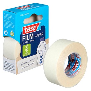 4063565479427 - tesafilm® Paper Klebefilm transparent 19 mm x 33 m leise abrollend lösungsmittelfrei 1 Rolle
